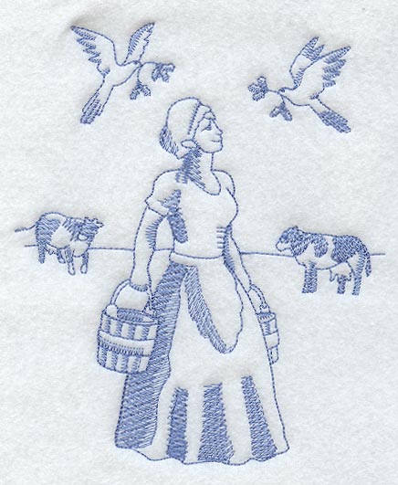 Eighth Day of Christmas (Toile)