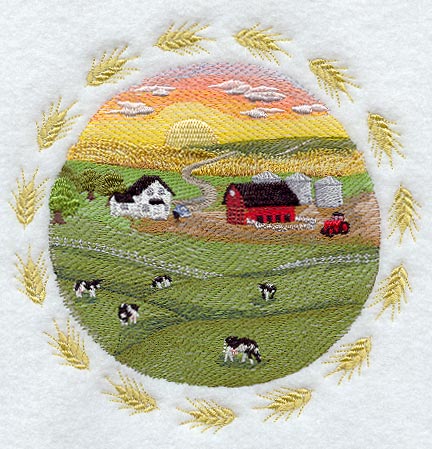 Farm Scene with Wheat