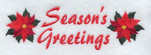 Season's Greetings with Poinsettias