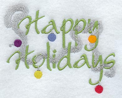 Happy Holidays and Ornaments