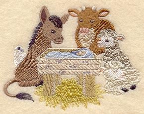 Nativity Scene with Baby Animals