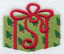 Wrapped Gift with Christmas Tree Print