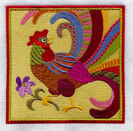 Folk Rooster Tile