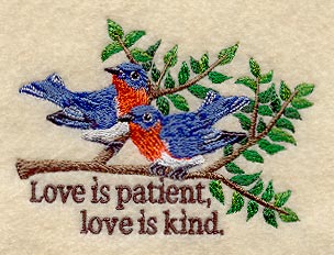 Love Is Patient Bluebirds