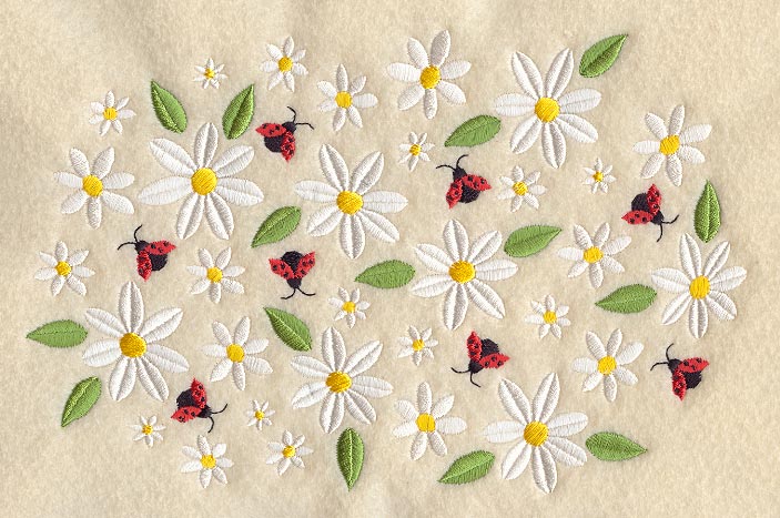 Daisies and Ladybugs Square