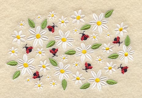 Daisies and Ladybugs Square