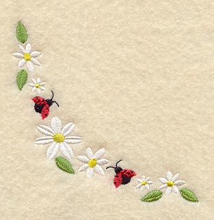 Daisies and Ladybugs Corner - Curved