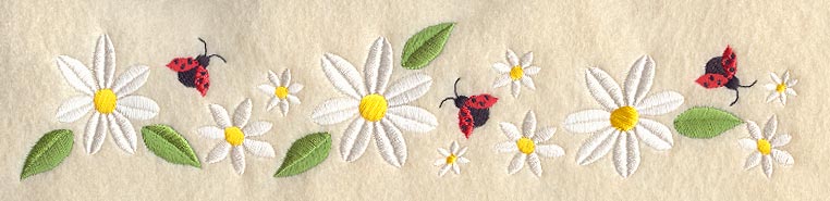 Daisies and Ladybugs Border