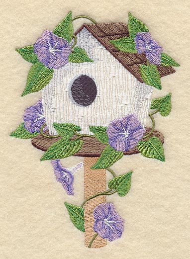 Birdhouse and Morning Glory
