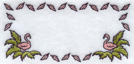 Flamingos and Feather Border
