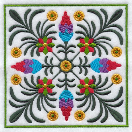 Polish Square Floral Design