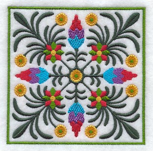 Polish Square Floral Design