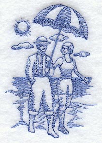 Walking on the Beach (Toile)