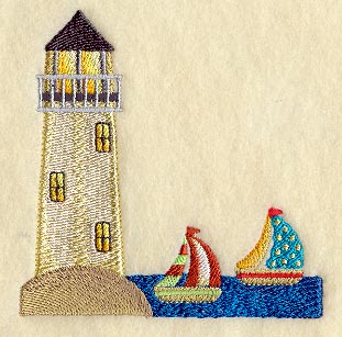 Lighthouse and Sailboat Corner
