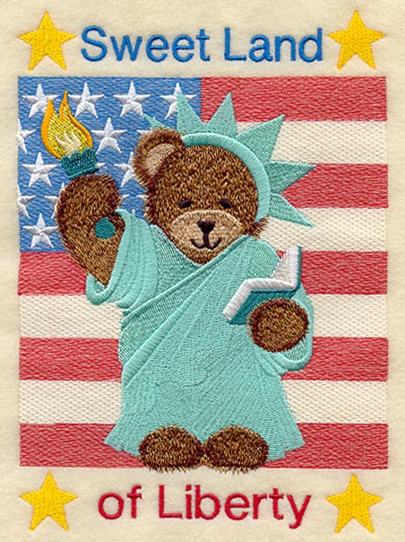 Statue of Liberty Bear and Flag