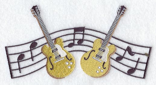 Guitars and Music Staff