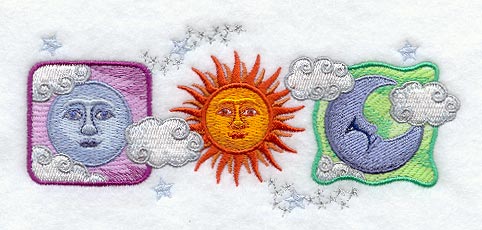 Celestial Sun and Moon Border