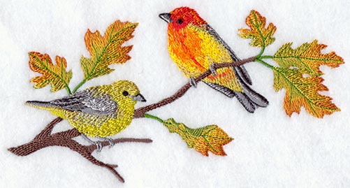 Seasonal Birds - Autumn Tanagers