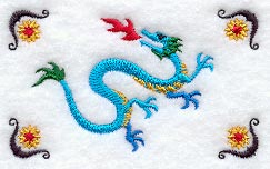 Fire-Breathing Dragon and Flowers