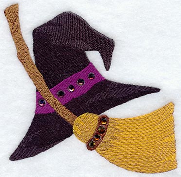 Witch Hat and Broom (Crystals)