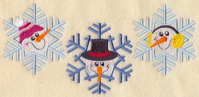 Snowmen and Snowflake Trio