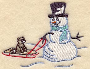 Sledding Snowman