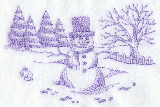 Snowman in Meadow (Toile)