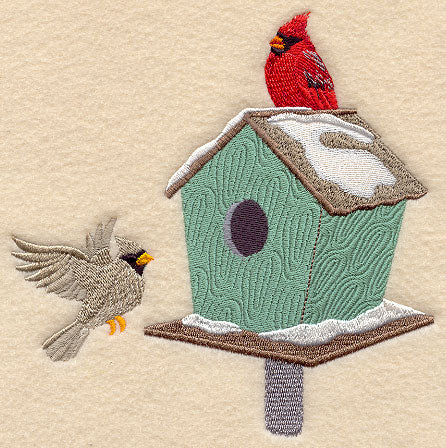 Winter Cardinal Birdhouse