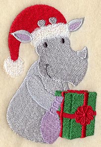 Rhinoceros in Santa Cap