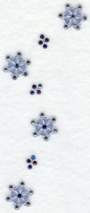 Snowflake Wedge Placket - Lg (Crystals)