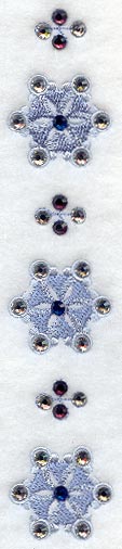 Snowflake Placket - Lg (Crystals)