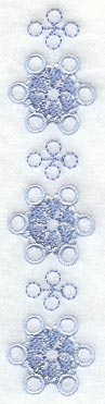 Snowflake Placket - Lg (Mirror) (Crystals)