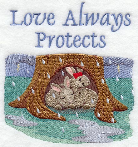 Love Always Protects - Bunnies