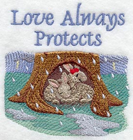 Love Always Protects - Bunnies