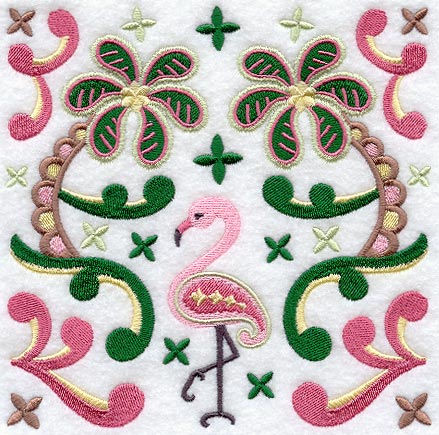 Paisley Flamingo Square