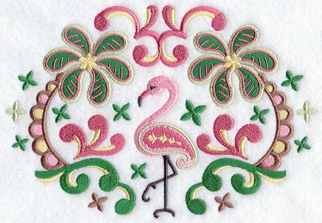 Paisley Flamingo Oval