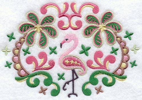 Paisley Flamingo Oval