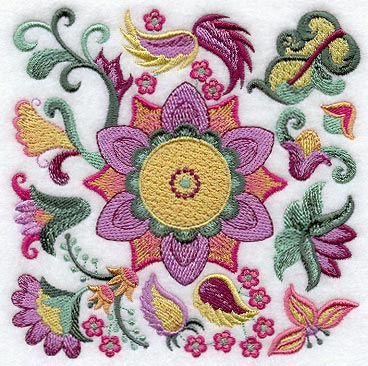 Jacobean Floral Square