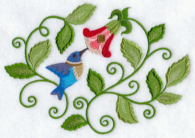 Jacobean Hummingbird Oval