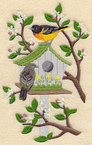 Seasonal Birdhouse - Orioles in Spring