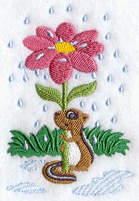 Chipmunk Under Flower