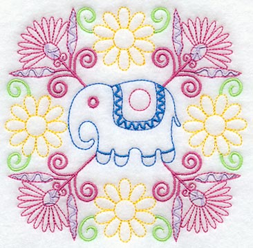 Kashmir Elephant Square (Crystals)