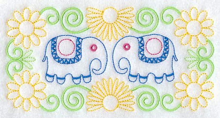 Kashmir Elephant Rectangle (Crystals)