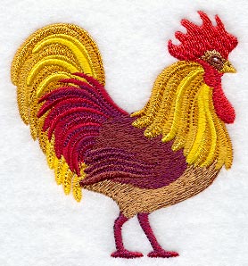 Gingham Paisley Rooster