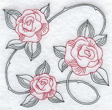 Rose Square (Redwork)