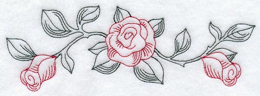 Rose Spray (Redwork)