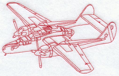 Prop Plane (Redwork)