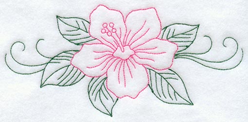 Hibiscus Spray (Redwork)