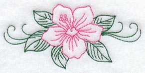 Hibiscus Spray (Redwork)