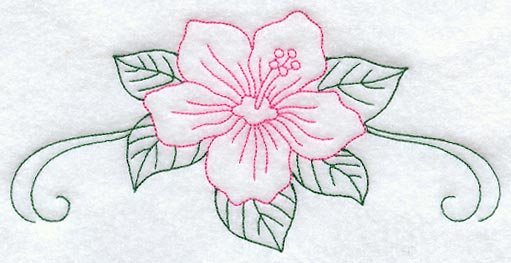 Hibiscus Arch (Redwork)